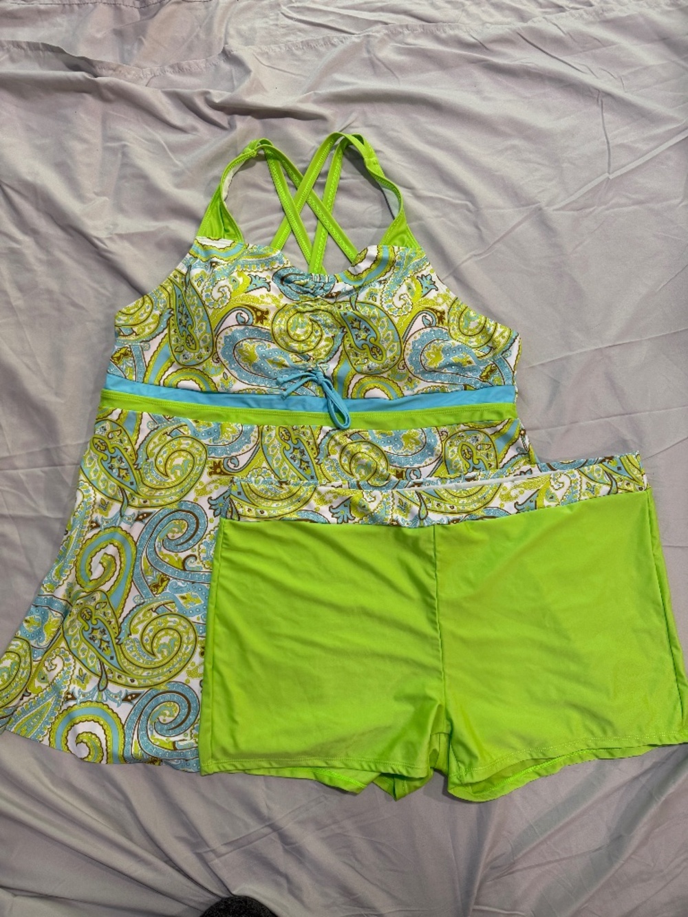 Lime Green Tankini Set, 3x
